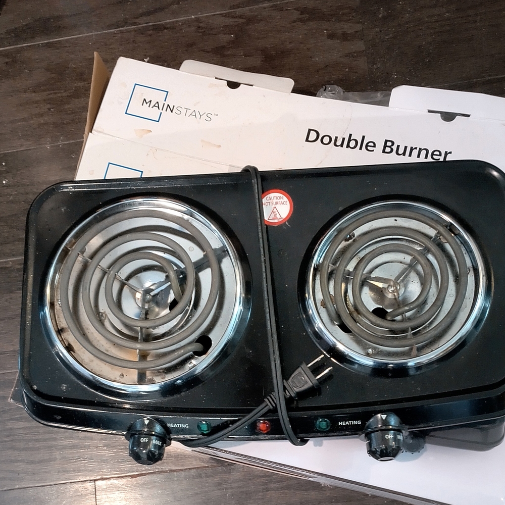 Mainstays Black Double Burner Electric Cooktop